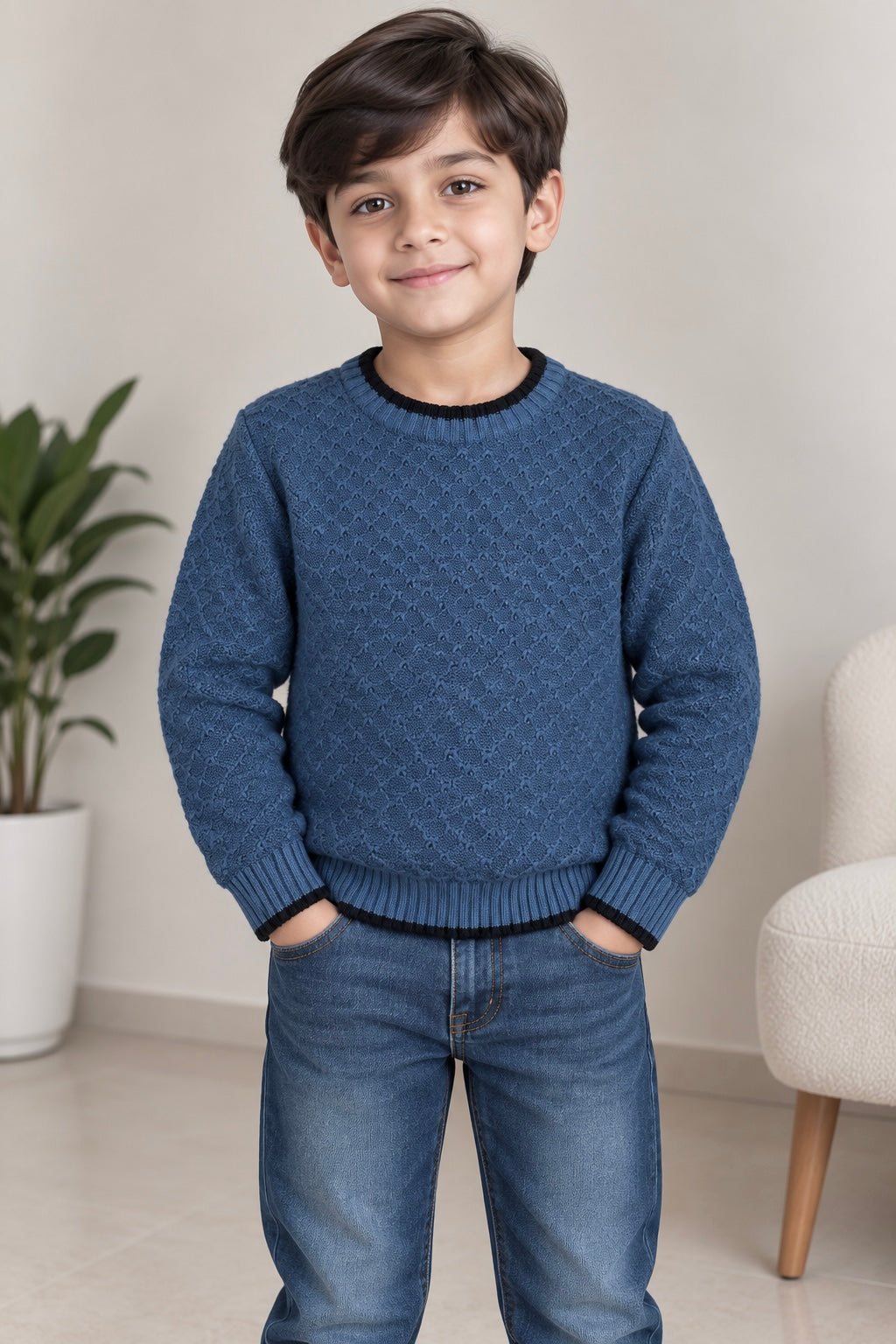 Boys Sweater (00150)Clr-Dusty Blue