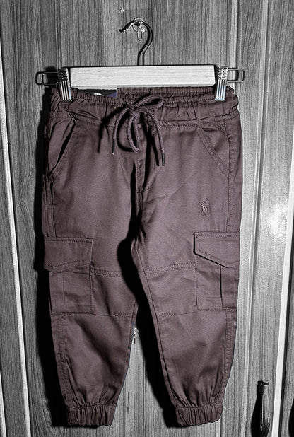 Boy Cargo Trouser(00534)Clr-Dark maroon-Fabric Soft Cotton For Summer