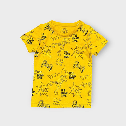 Boy T Shirt (00183)Clr-Mastard-Fabric Blended Cotton