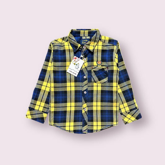 Boy Shirt (03509)Clr-Royal Blue and Yellow