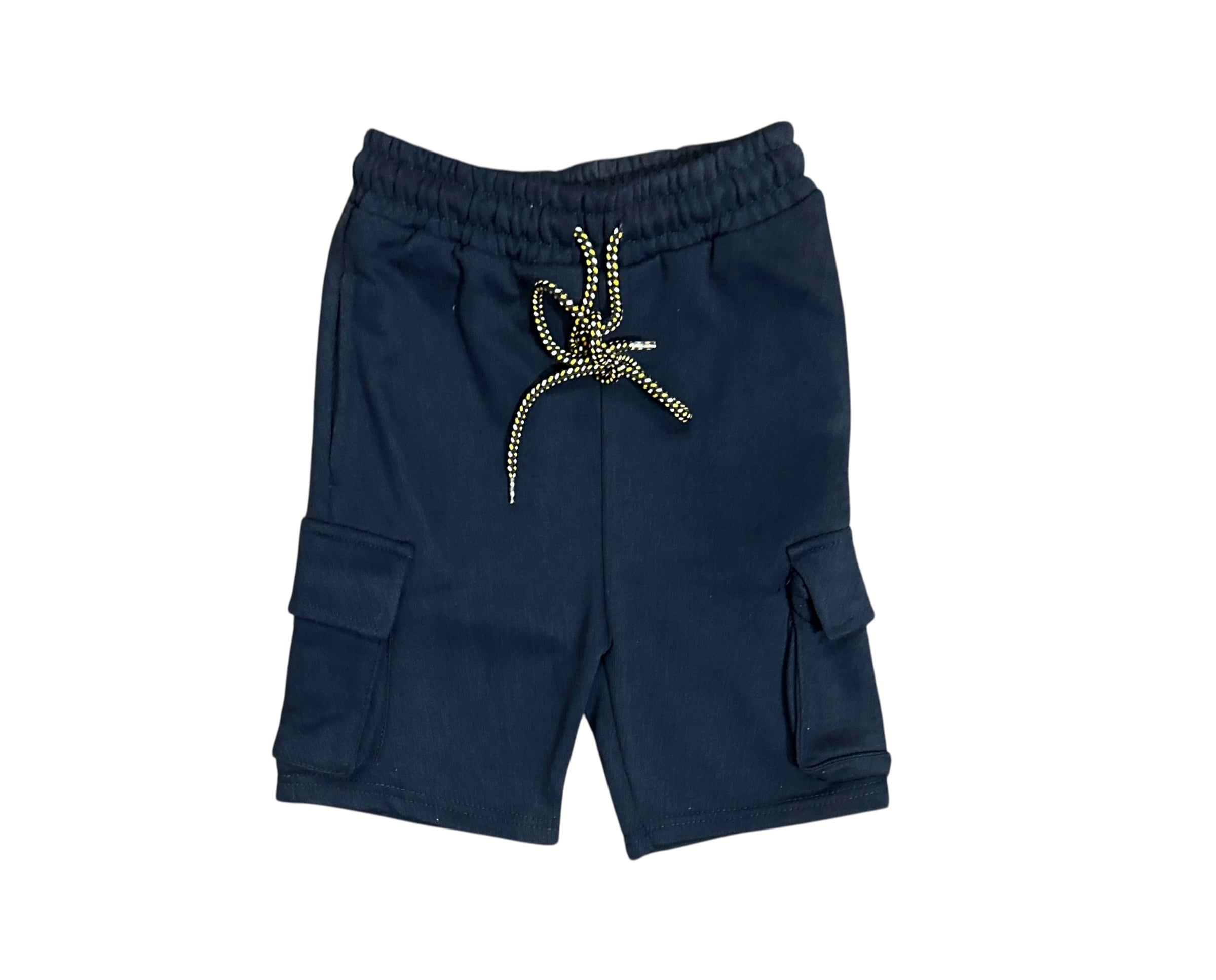 Boys Terry Shorts(02841)Clr-Navy blue-Fabric Terry For Summer