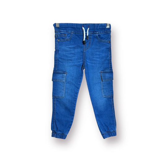 Boy Cargo Pant (00452)Clr-Blue-Fabric Denim Jeans