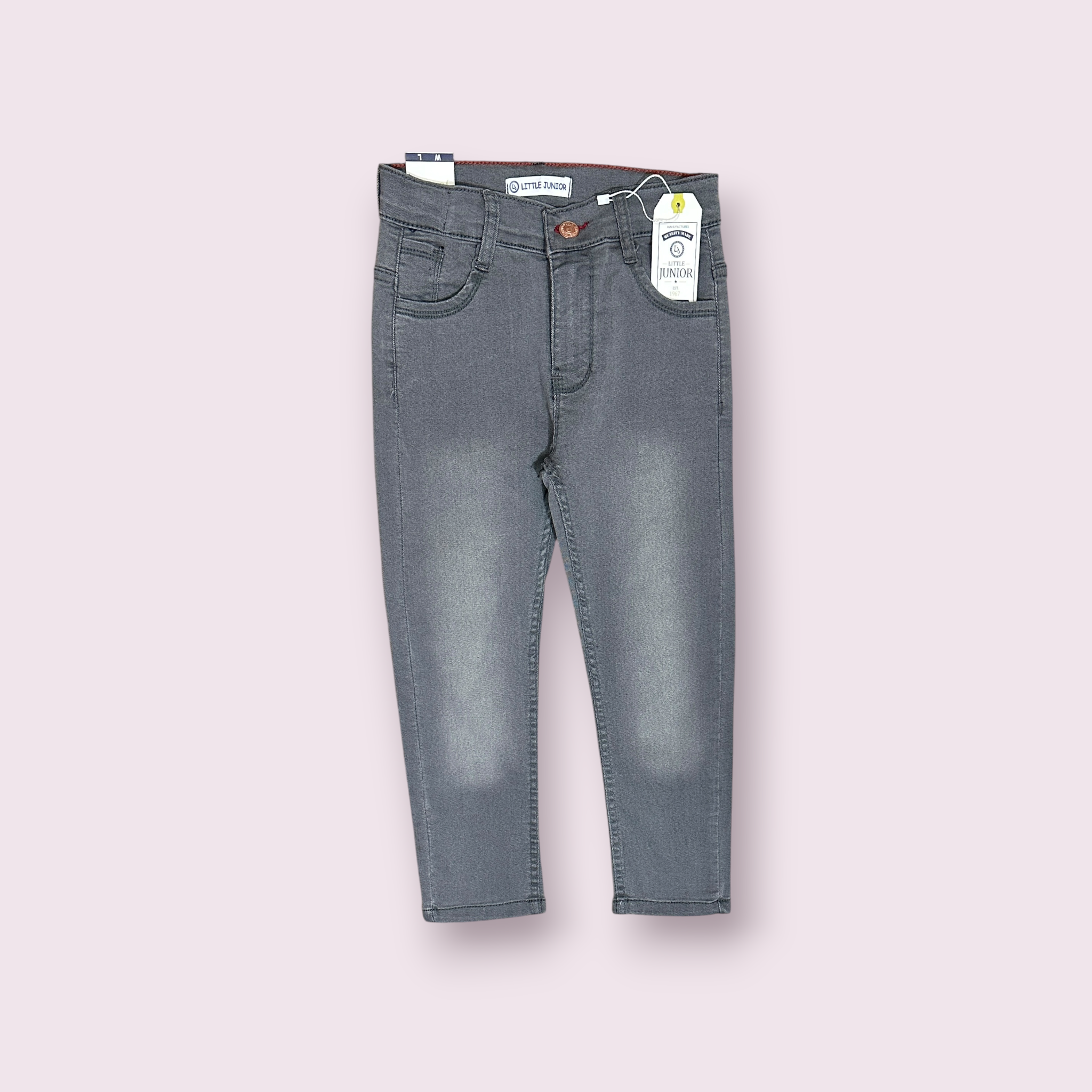 Boys Pant(00205)Clr-Gry-Fabric Denim Jeans