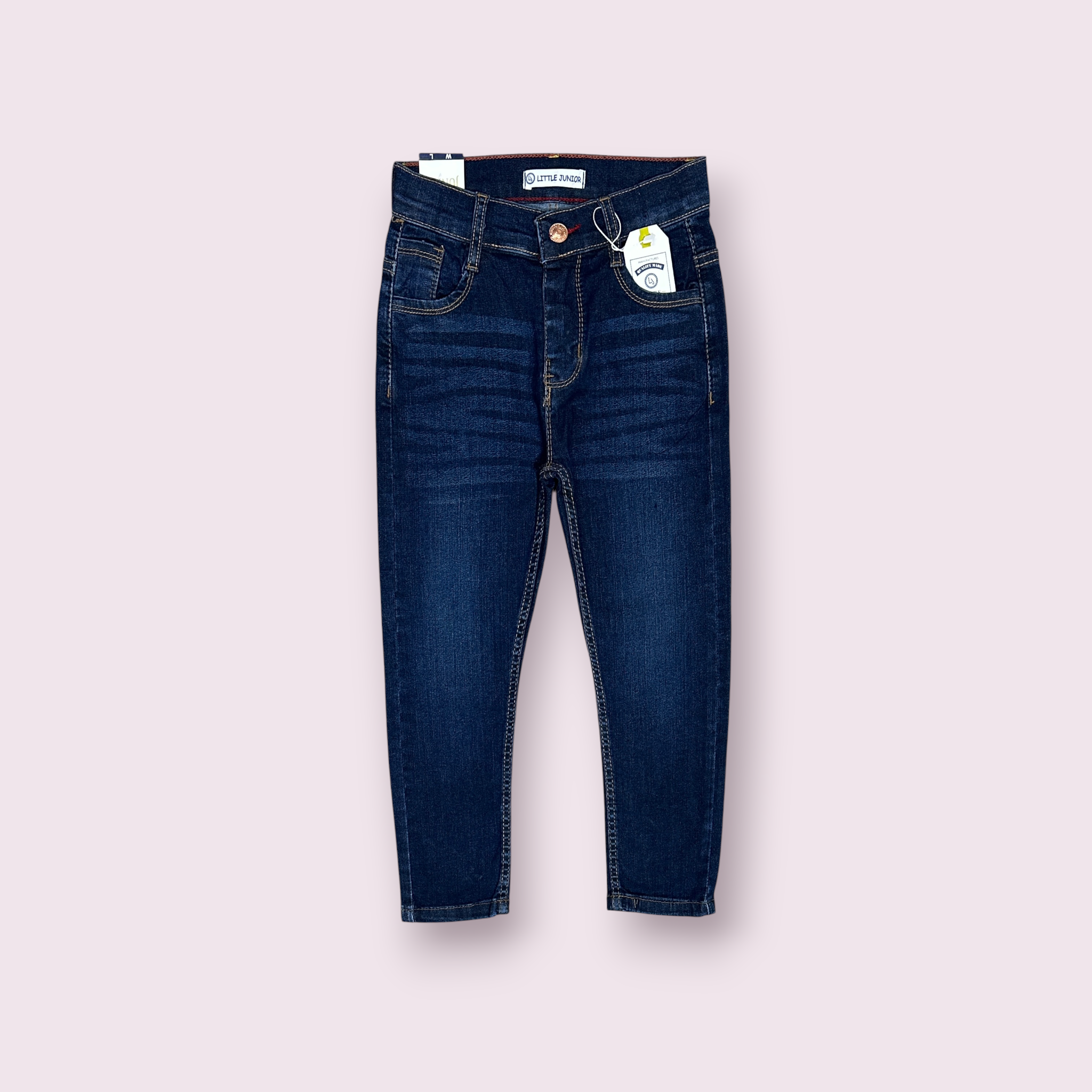 Boys Pant(00208)Clr-Navy Blue-Fabric Denim Jeans