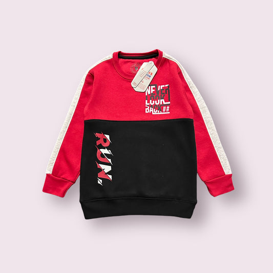 Boy Sweat Shirt (03433)Clr-Red And Black