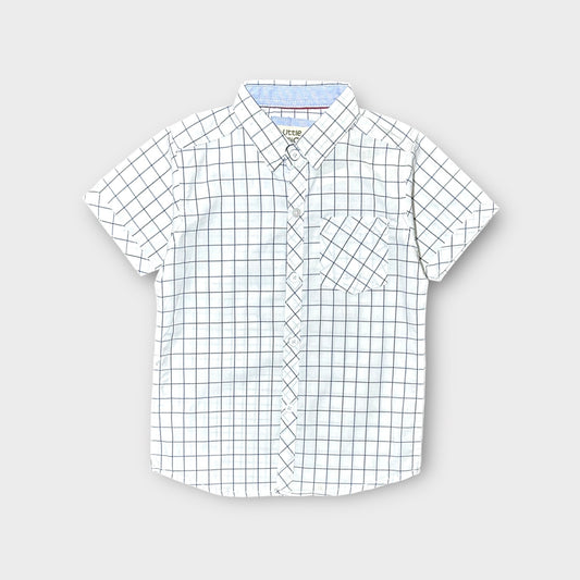 Casual Shirt (0054)Clr-white blue lining-Fabric Soft Cotton