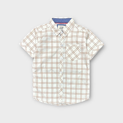 Casual Shirt (0052)Clr-off white and skin-Fabric Soft Cotton