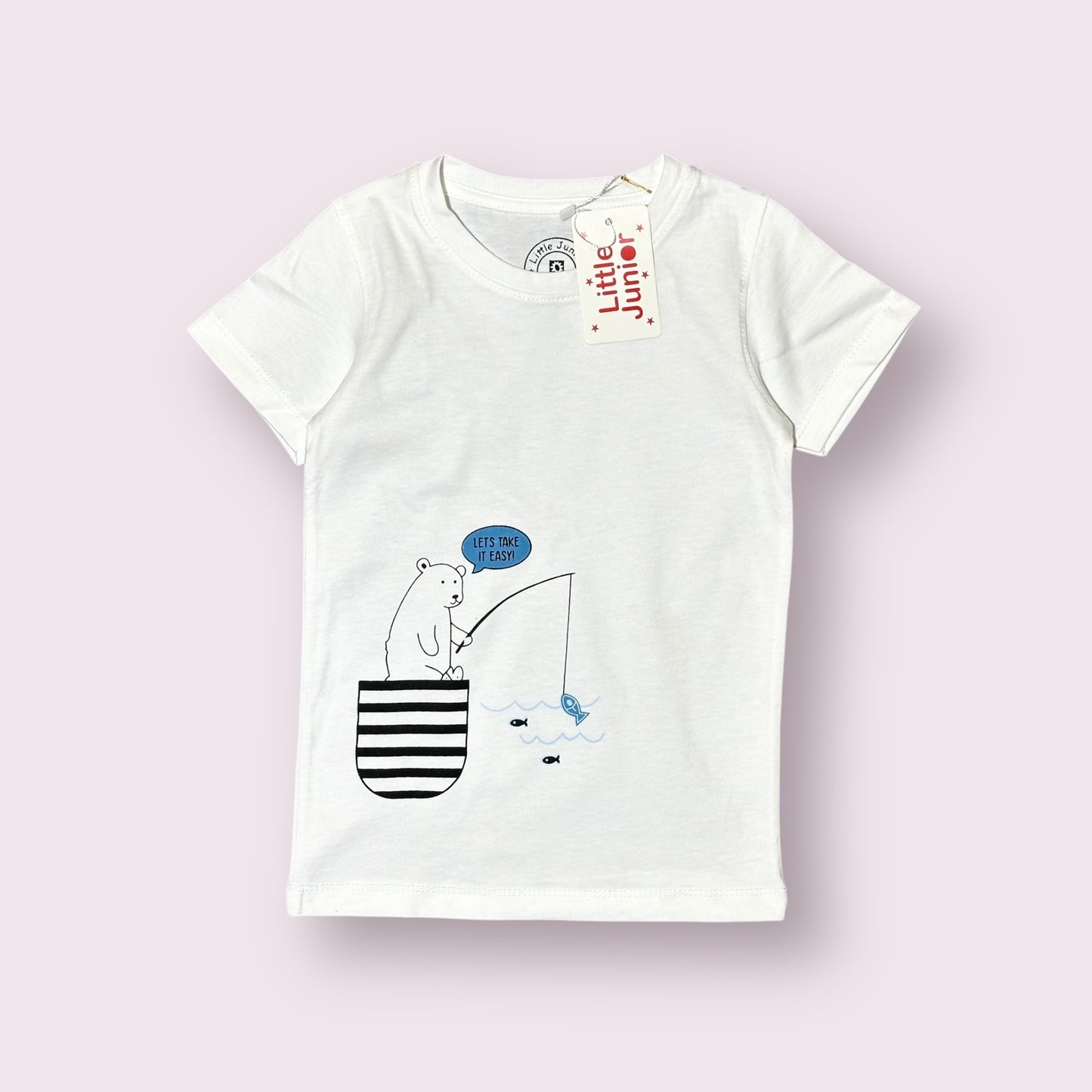 Boy T Shirt (0020)Clr-White-Fabric Blended Cotton