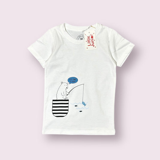 Boy T Shirt (0020)Clr-White-Fabric Blended Cotton