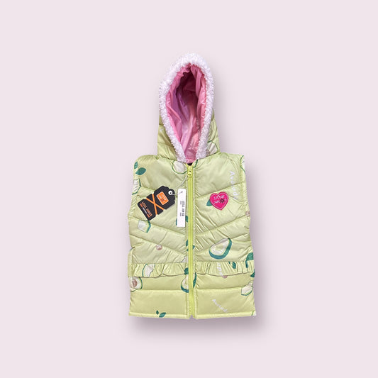 Girls Sleeveless  Puffer Jacket (03875)Clr-Pista Green