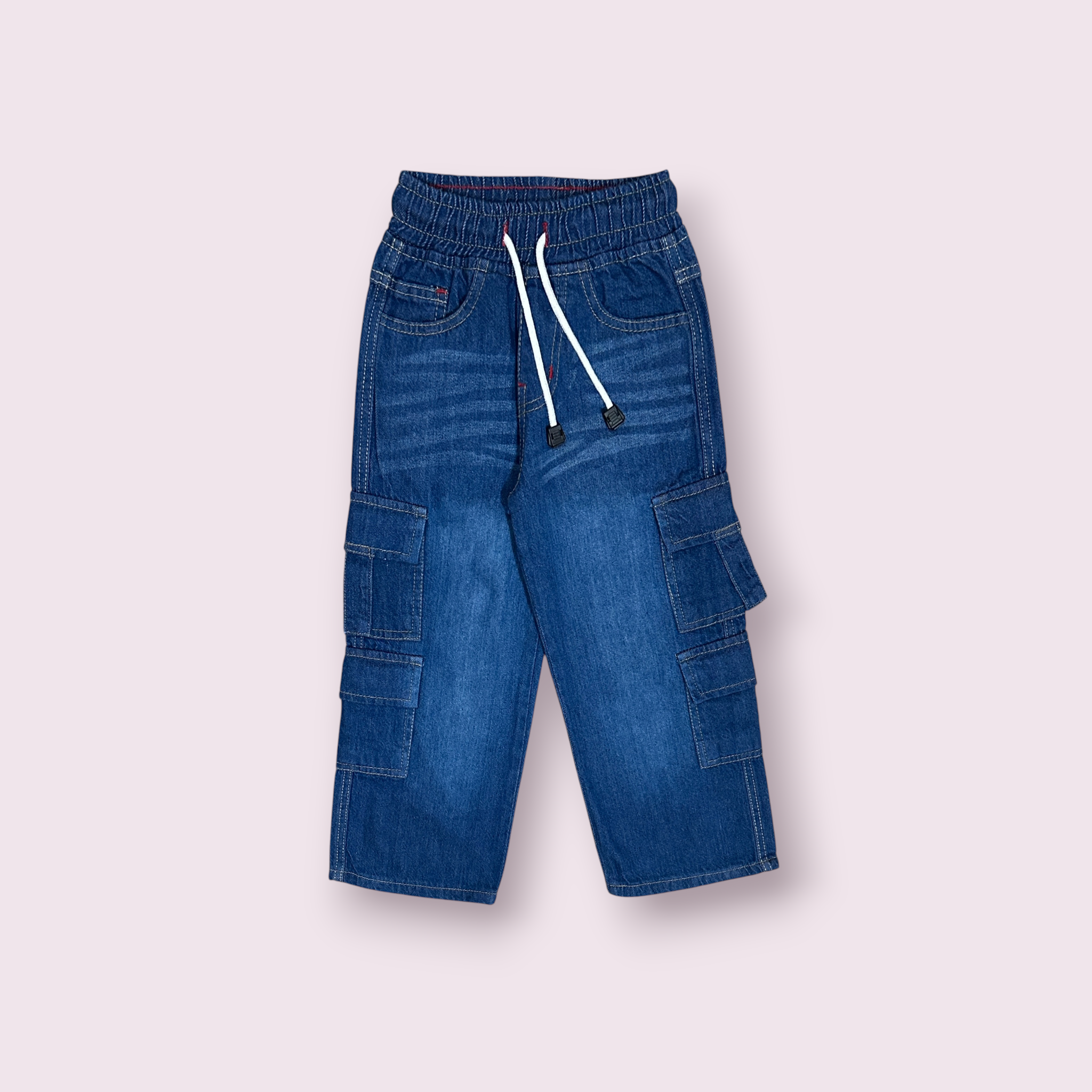 Boys Baggy Pant(0021)Clr-Royal Blue-Fabric Denim Jeans