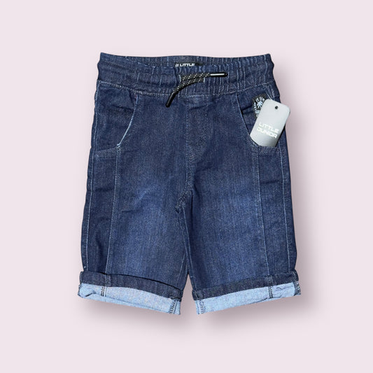 Denim Shorts (00466)Clr-Dark Navy Blue-Fabric Jeans