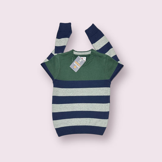 (Boy Sweater (03365) Clr-Dark Green ,Gry And Blue