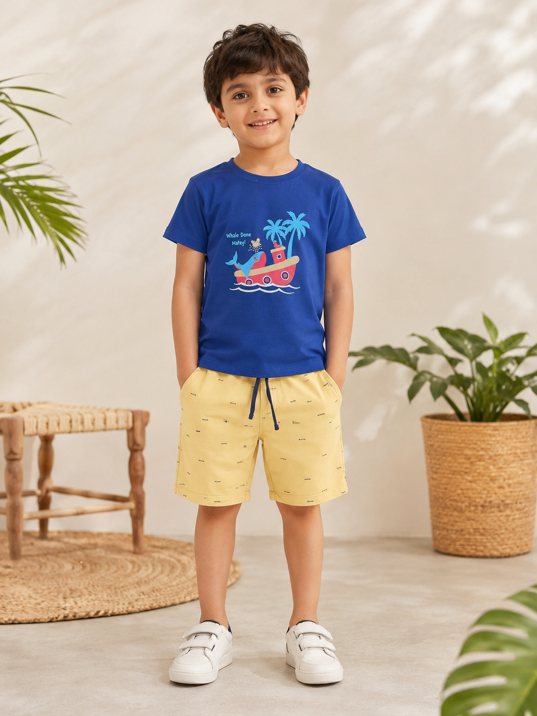 Boys Blended Pair(02764)Clr-Navy Blue-Fabric Blended