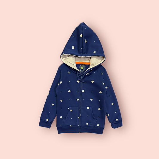 Girls Hoodie (03737) Fabric Warm Fleece-Navy Blue