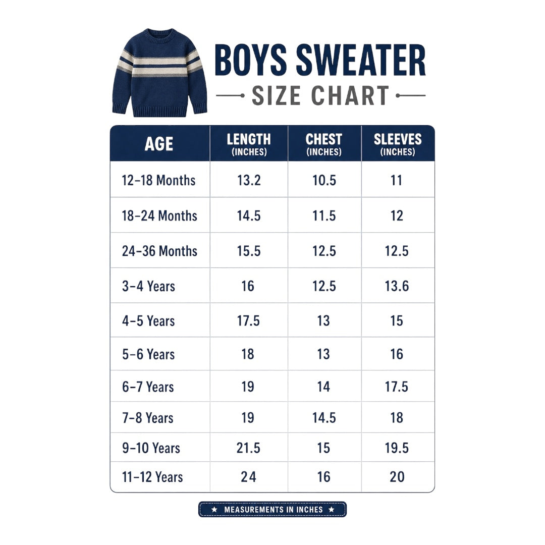 Boys Sweater (007)Clr-Navy Blue, Lite Gry and Red