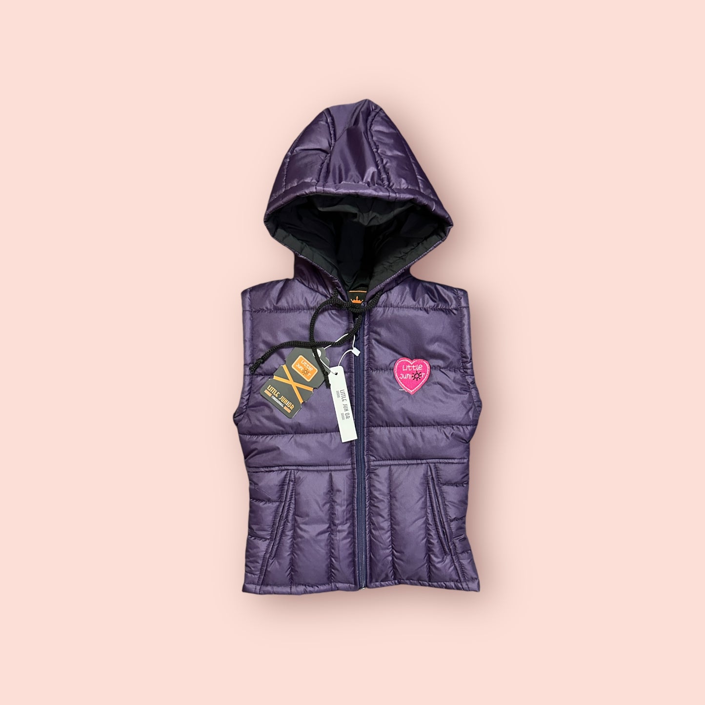 Girls Sleeveless  Puffer Jacket (03904)Clr-Dark Purple