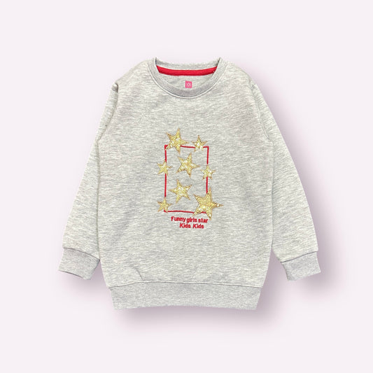 Girls Sweat Shirt (03717) Clr-Gry