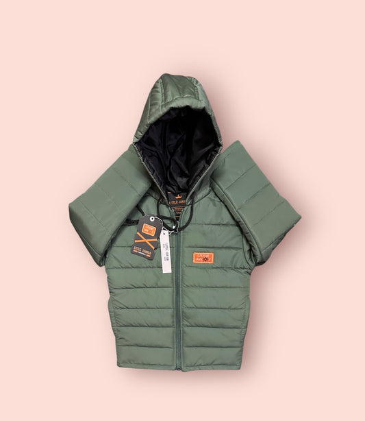 Boy Full Sleeves Puffer Jacket (03780)Clr-Green