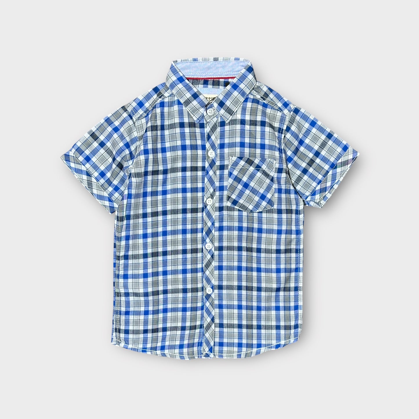 Casual Shirt (0046)Clr-Royal blue smal check-Fabric Soft Cotton