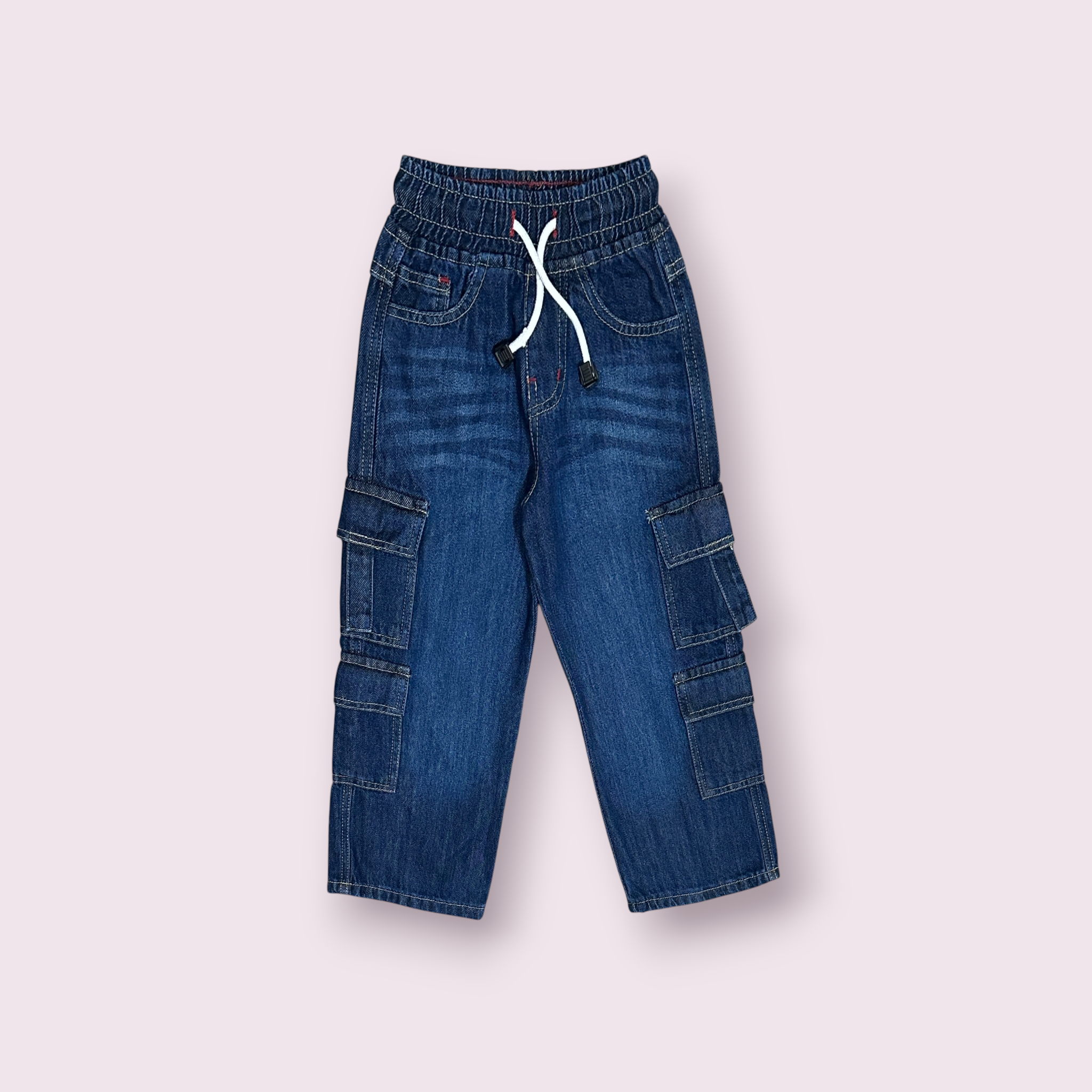 Boys Baggy Pant(0019)Clr-Dark Blue-Fabric Denim Jeans