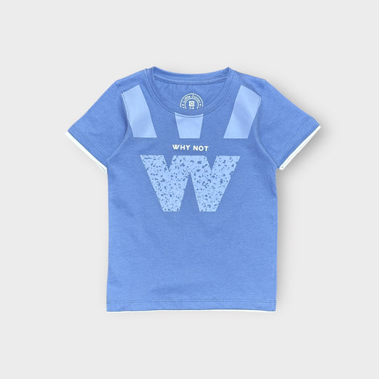 Boy T Shirt (00191)Clr-Gryish Blue-Fabric Blended Cotton