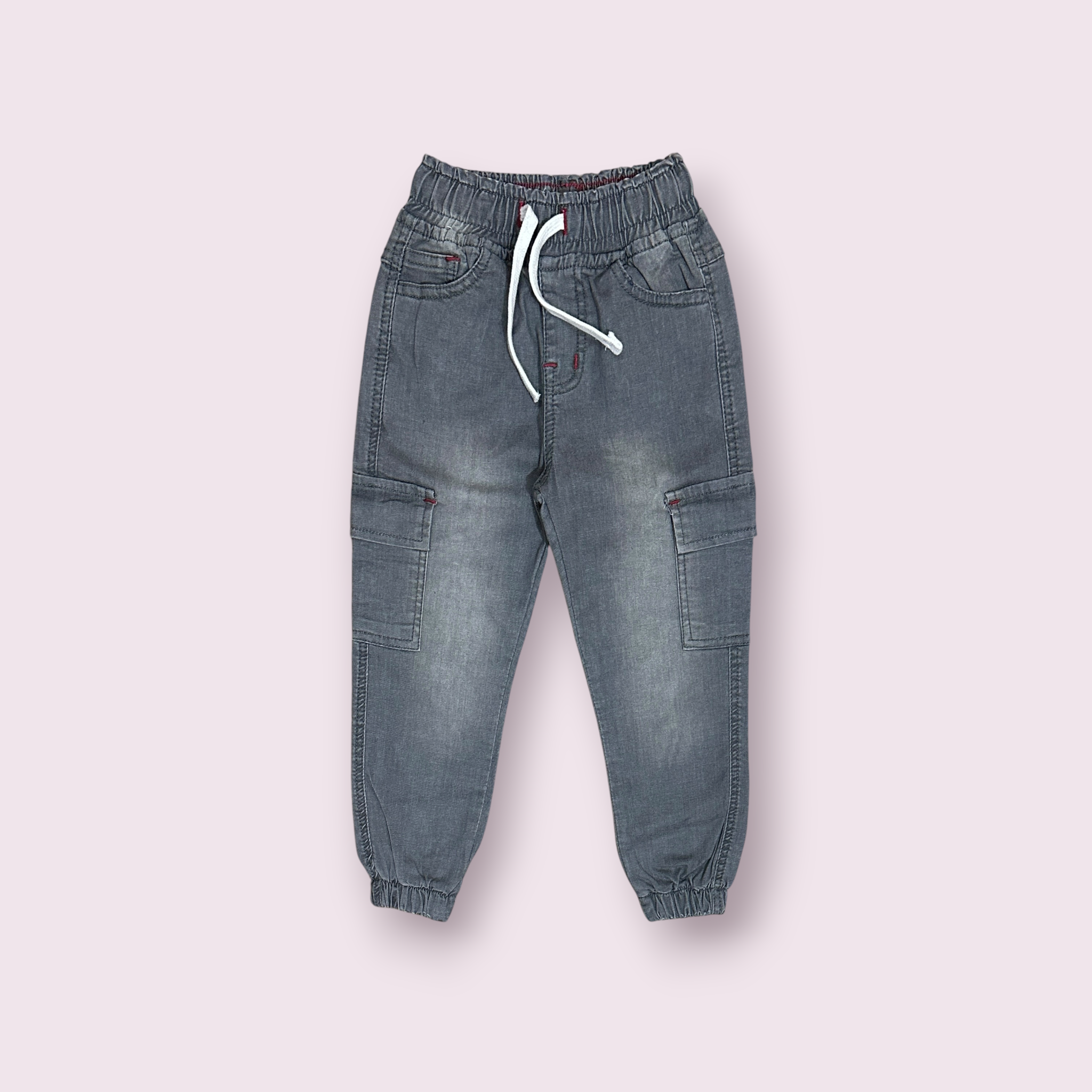 Boys cargo Pant(00118)Clr-Gry-Fabric Denim Jeans