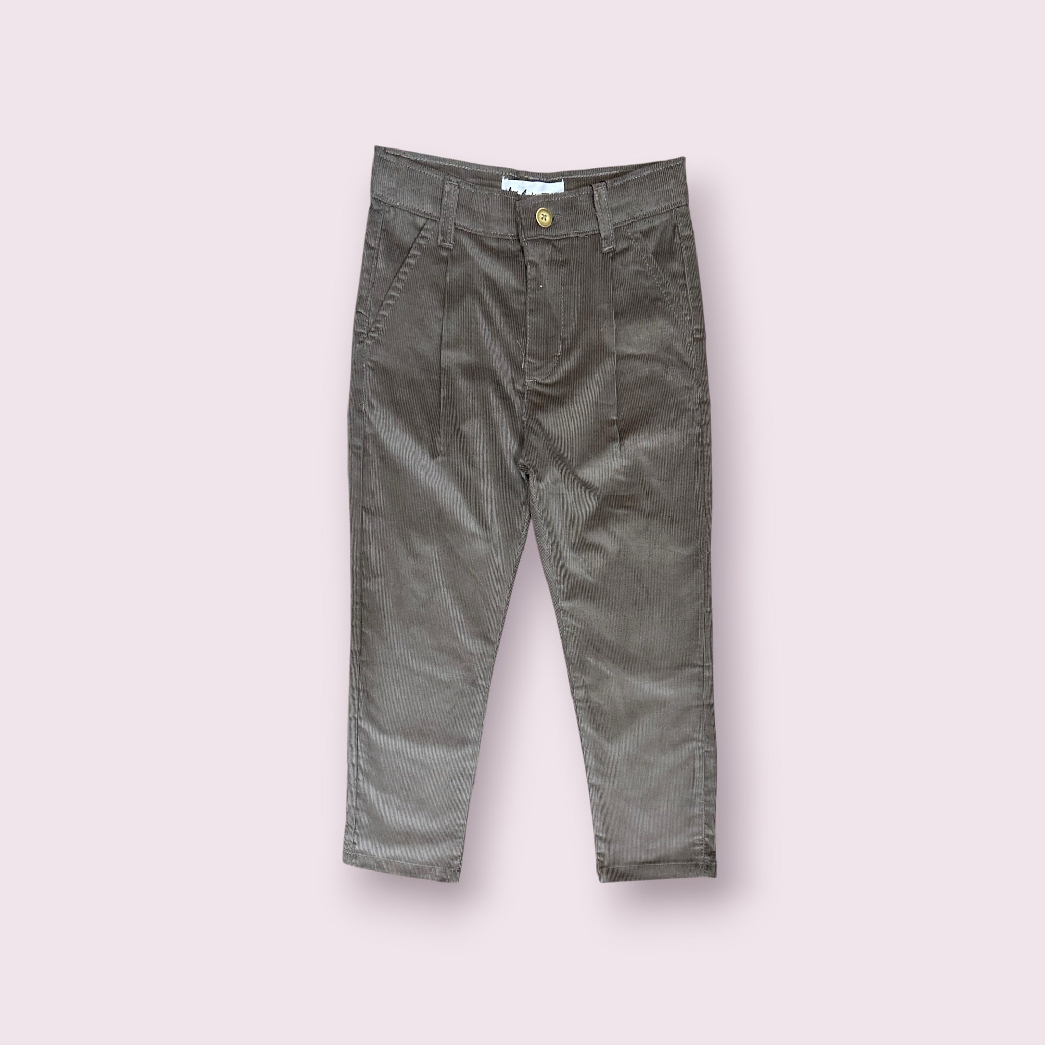 Boys Corduroy Pant(00390)Clr-Lite brown-Fabric Denim Velvet Corduroy