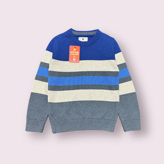 Boy Sweater (03383) Clr-Blue Off white And Gry