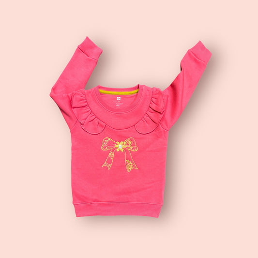 Girls Sweat Shirt (03704) Clr-Peach Pink