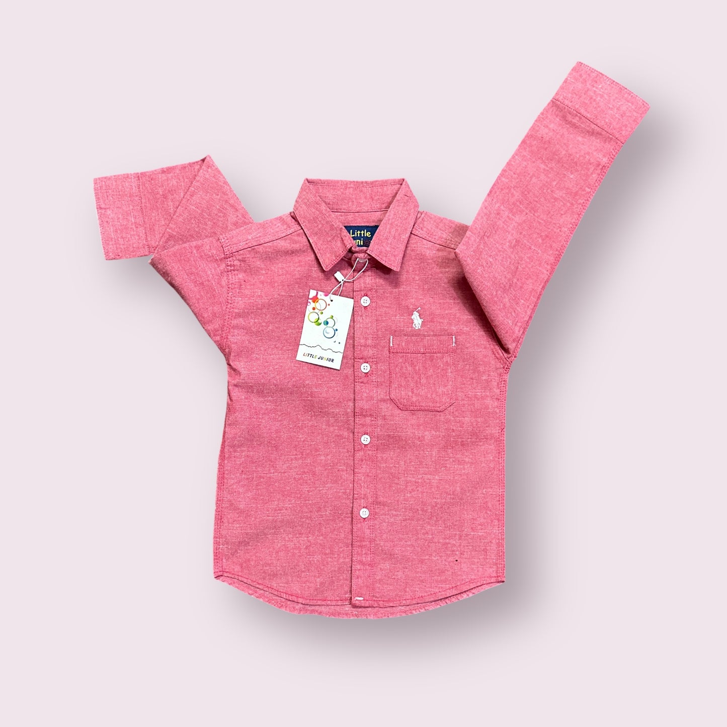 Boy Shirt (03589)Fabric Flannel-Clr Lite Maroon Plain