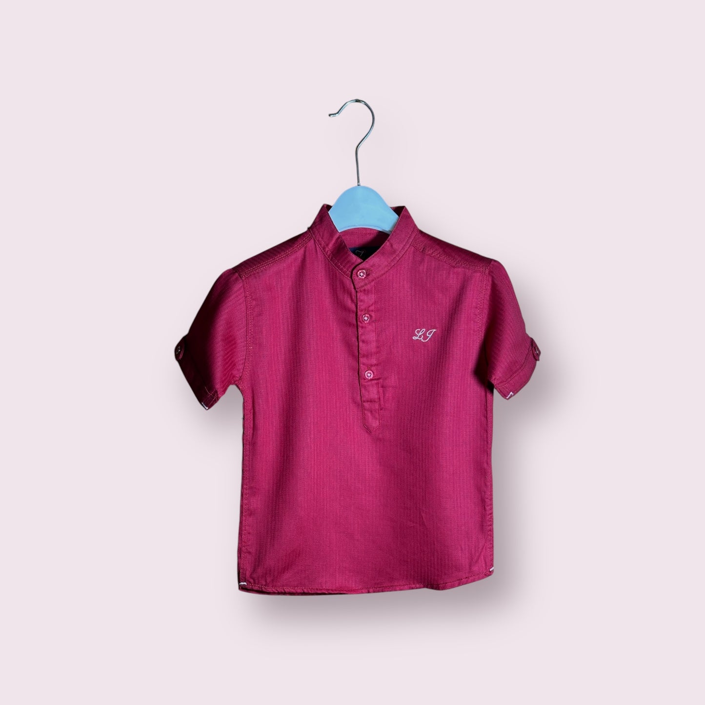 Boys Shirt(00174)Clr-Red-Fabric Cotton