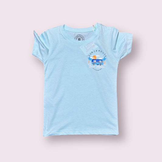 Boy T Shirt (0008)Clr-Sky-Fabric Blended Cotton