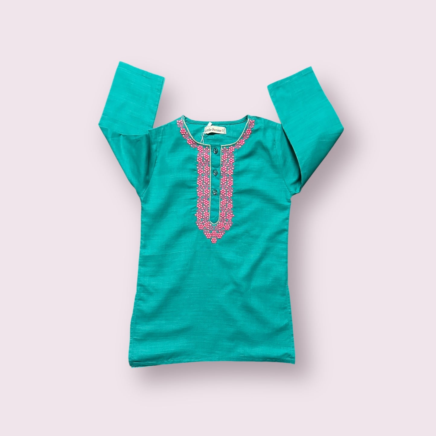 Girls Kurti (03527)Fabric Khaddar-Clr Sea Green