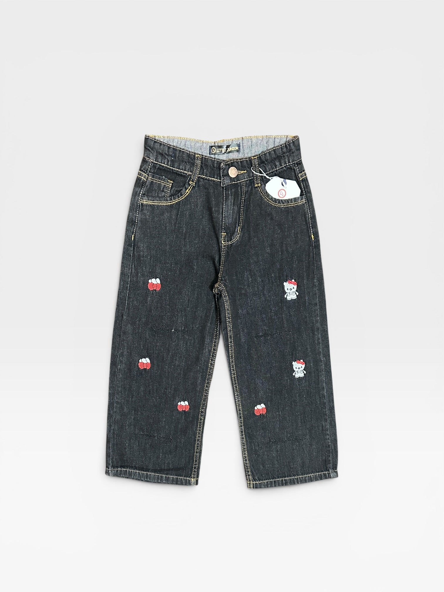 Girls Pant(02756)Clr-Brown-Fabric Jeans