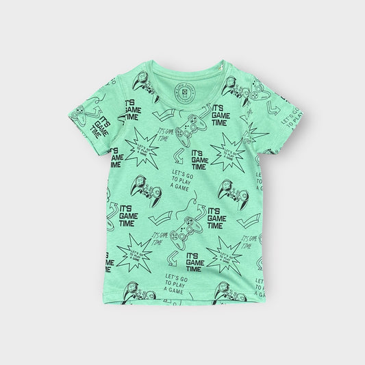 Boy T Shirt (00182)Clr-Green-Fabric Blended Cotton