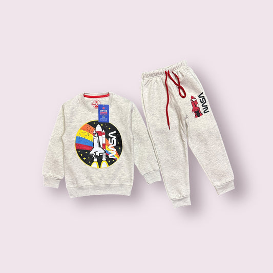 Boys Track Suit (03695)Clr-Off White