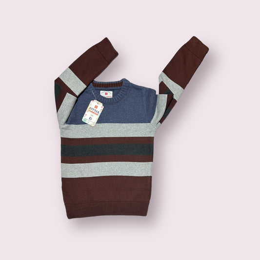 Boy Sweater (03366) Clr-Gry And Brown