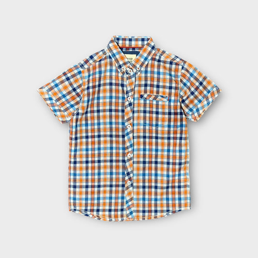 Casual Shirt (0031)Clr-Orange And Blue-Fabric Soft Cotton