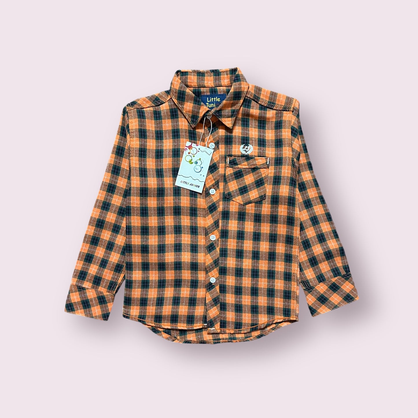 Boy Shirt (03533)Fabric Flannel-Clr Orange