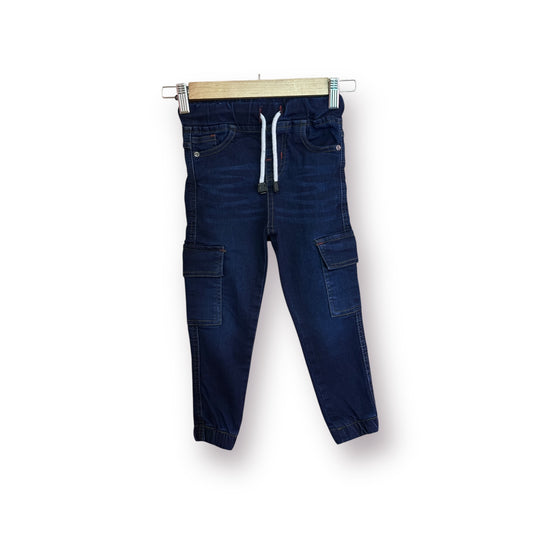 Boy Cargo Pant (00456)Clr-Navy Blue-Fabric Denim Jeans