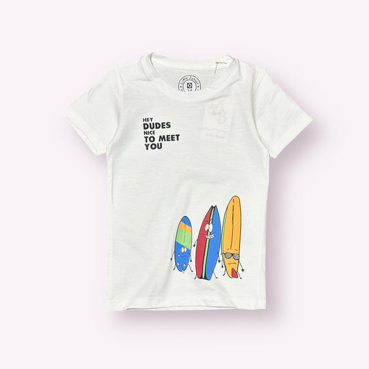 Boy T Shirt (0011)Clr-white-Fabric Blended Cotton