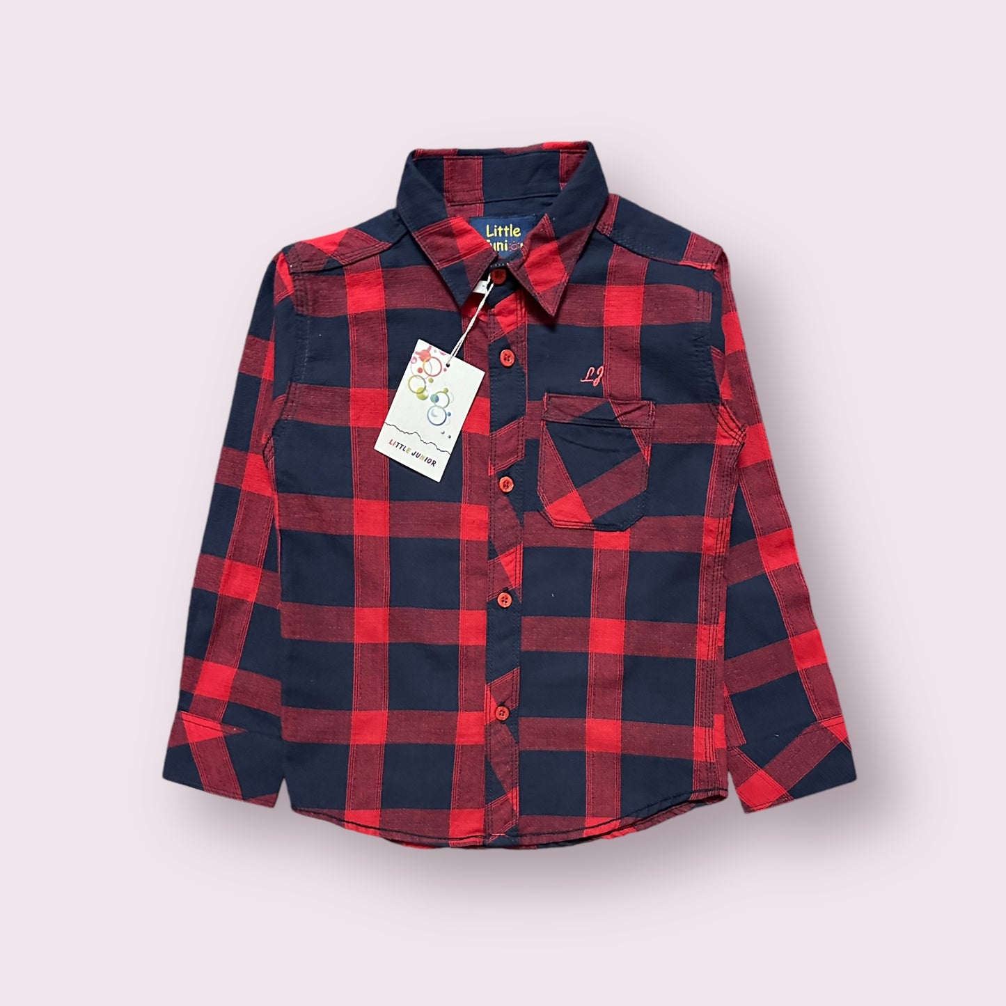 Boy Shirt (03512)Clr-Red And Navy Blue