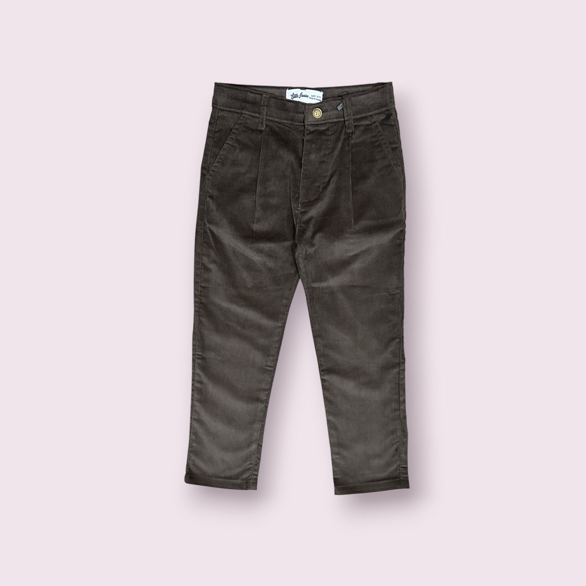 Boys Corduroy Pant(00392)Clr-Brown-Fabric Denim Velvet Corduroy