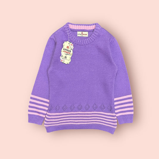 Girls Sweater (03847)Clr-Move Purple