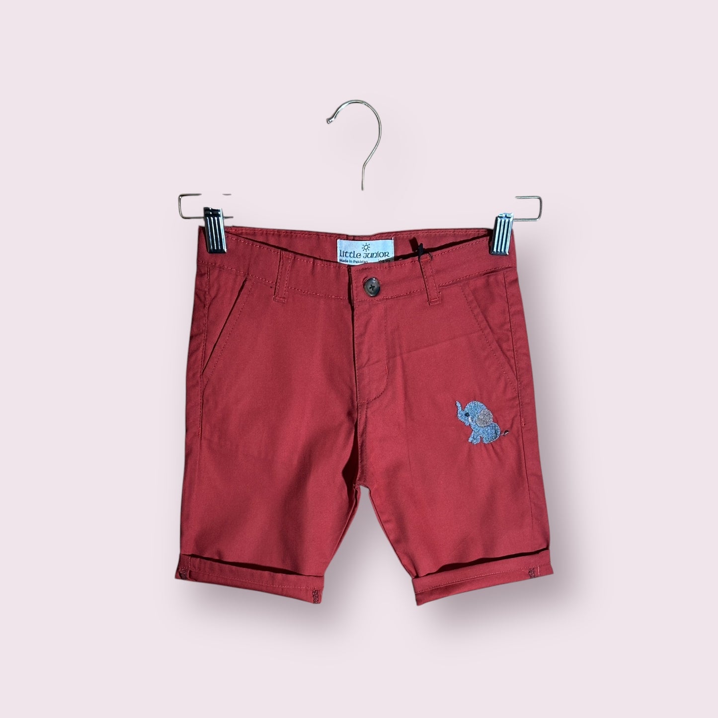 Cotton Shorts (00137)Clr-Redish Maroon-Fabric Cotton