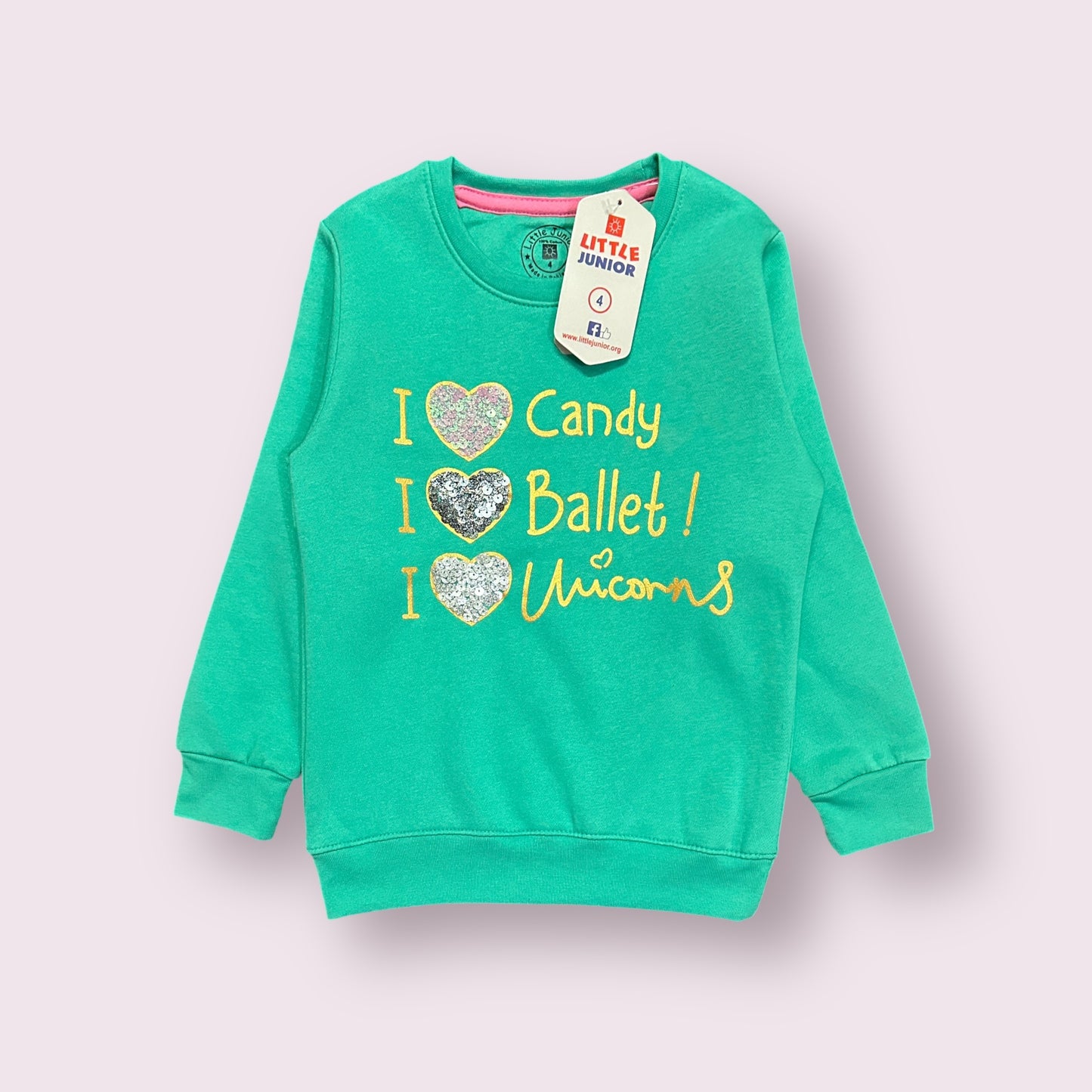 Girls Sweat Shirt (03596) Clr-Sea Green