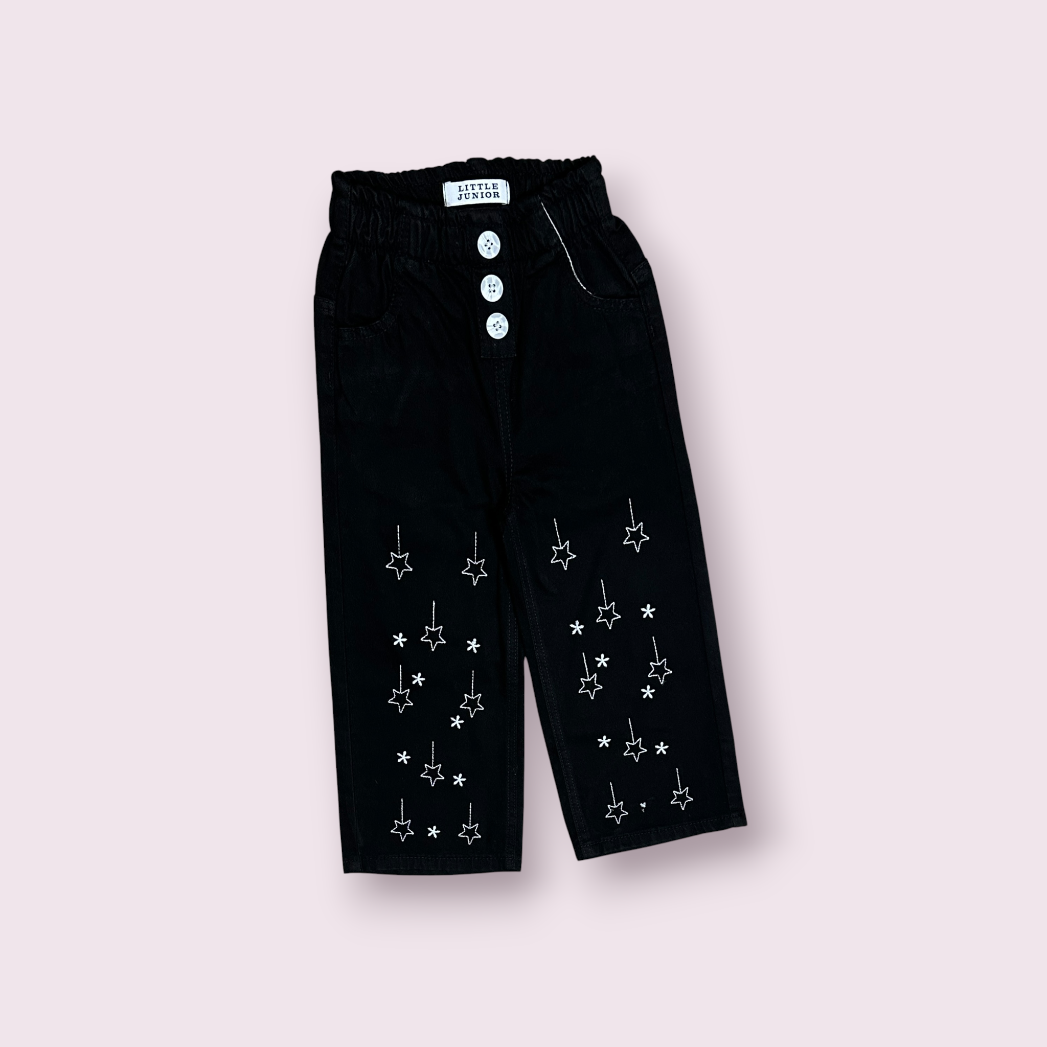 Girls Pant (0045)Clr-Black-Fabric Jeans
