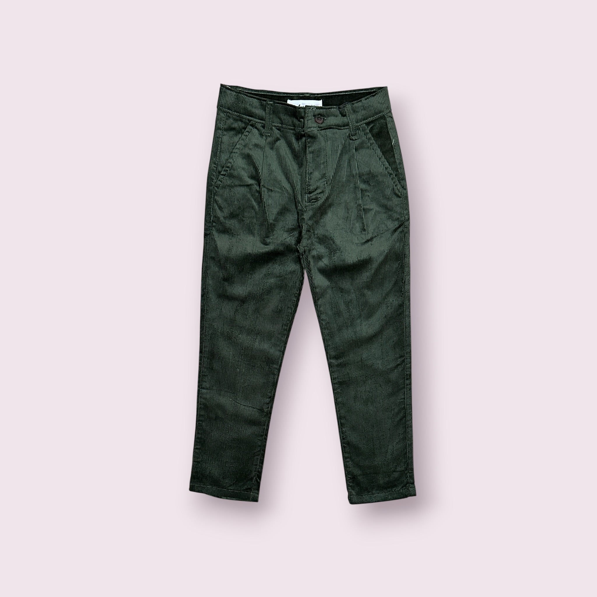 Boys Corduroy Pant(00394)Clr-Dark Green-Fabric Denim Velvet Corduroy