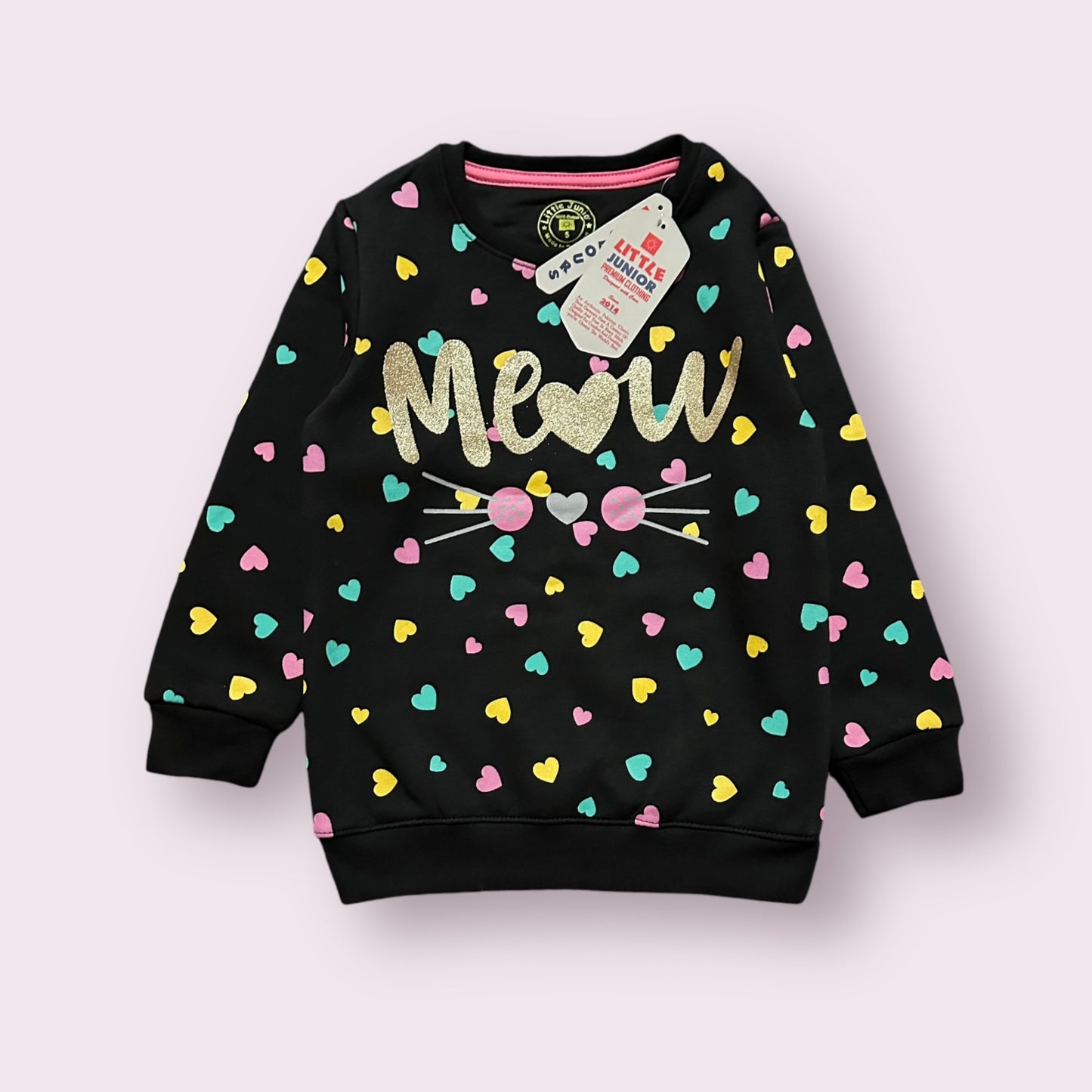 Girls Sweat Shirt (03435) Clr-Black